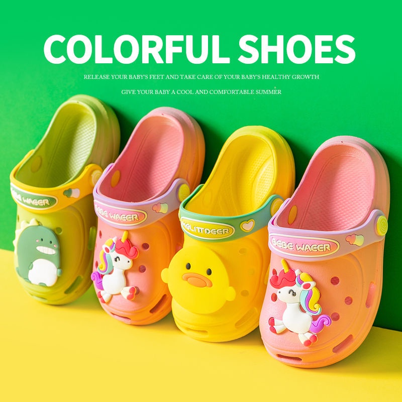 Children's slippers, summer boys 2-7 years old children's indoor Baotou infants and toddlers non-slip sandals and baby shoes