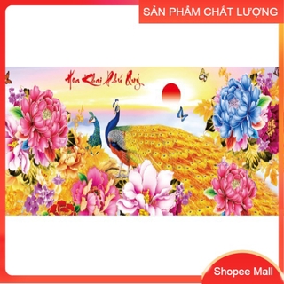 Tranh đính đá Hoa khai phú quý DD9470 kích thước 111*50cm [Hàng có sẵn]