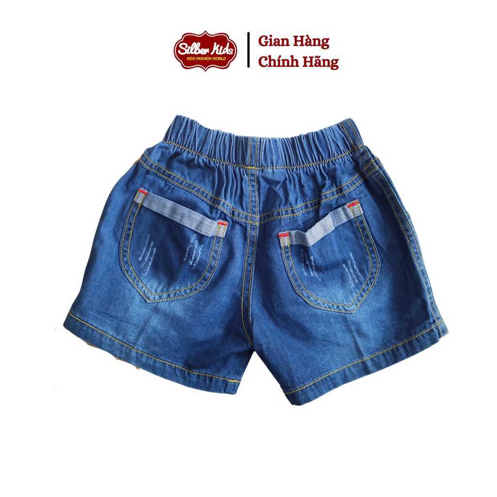 [Mã BMBAU50 giảm 7% đơn 99K] Quần Short Jean Bé Gái Thêu Hoa Hồng Nhí SILBER KIDS