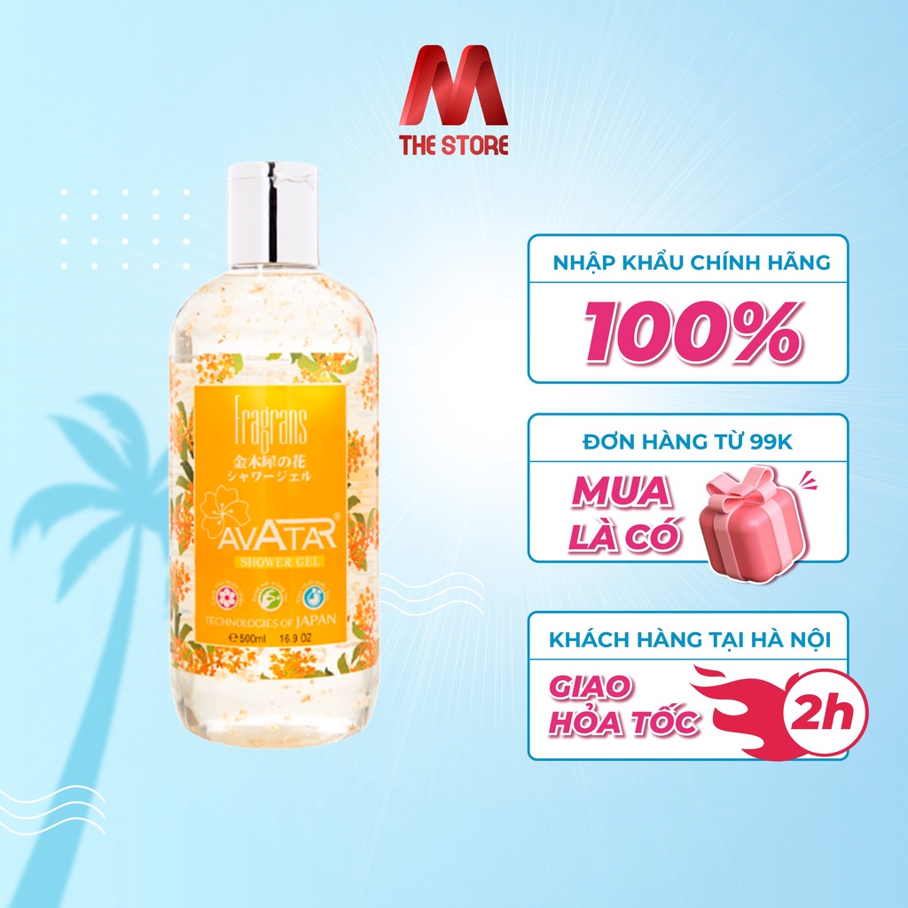 Sữa tắm nước hoa Nhật Bản cánh hoa Mộc Quế AVATAR hương thơm quyến rũ 500ml