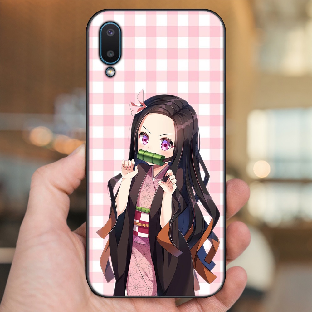 Ốp lưng Samsung A02 viền đen in hình Nezuko Kimetsu no Yaiba