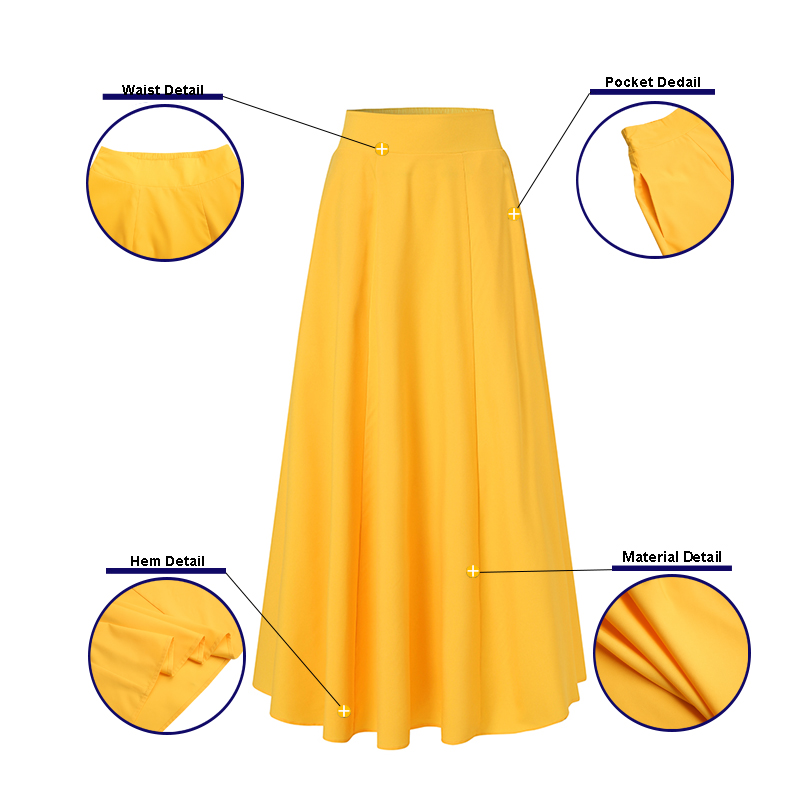 Chân Váy Maxi ZANZEA Cho Nữ Lưng Thun Màu Trơn Thời Trang