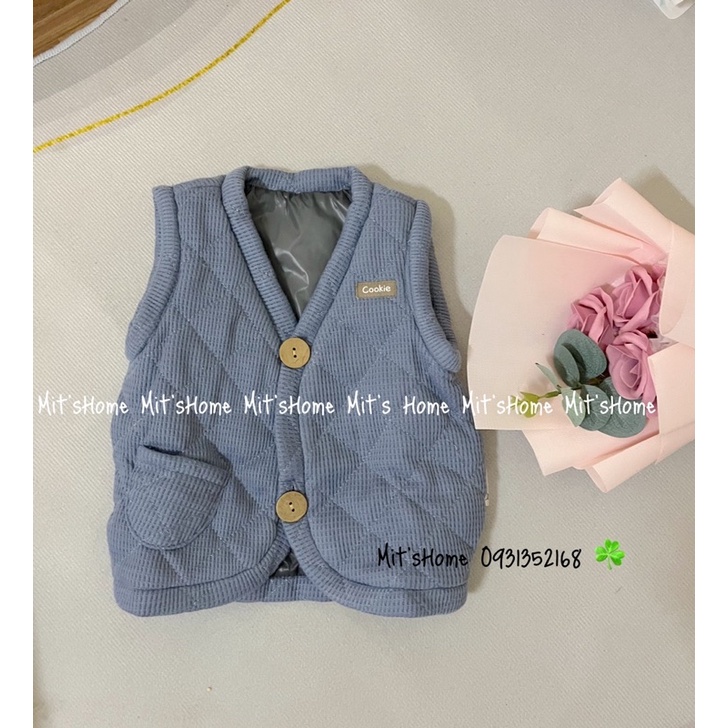 Áo gile chần nhung xinh xắn cho bé