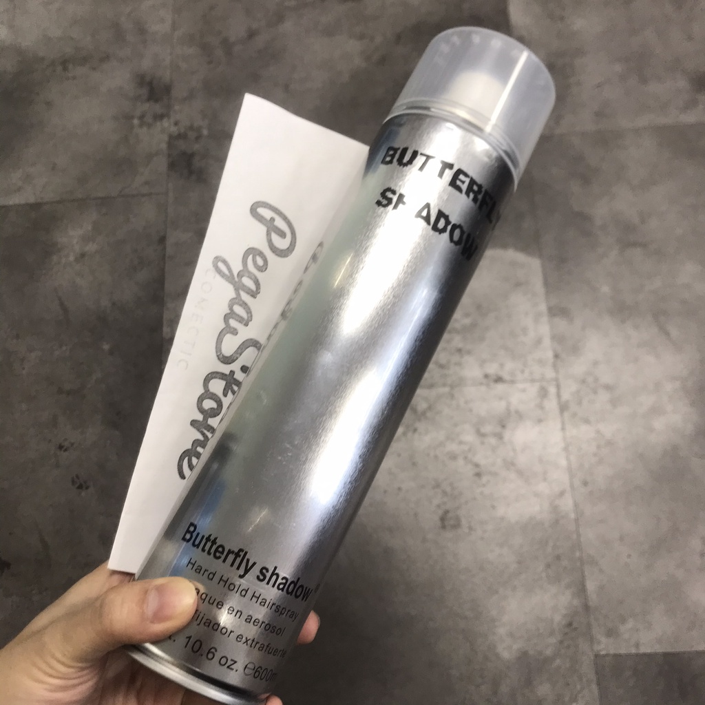 Keo xịt tóc BUTTERFLY - Keo sịt tóc 600ml -Gel xịt tạo kiểu SHADOW Hard Hold Hairspray
