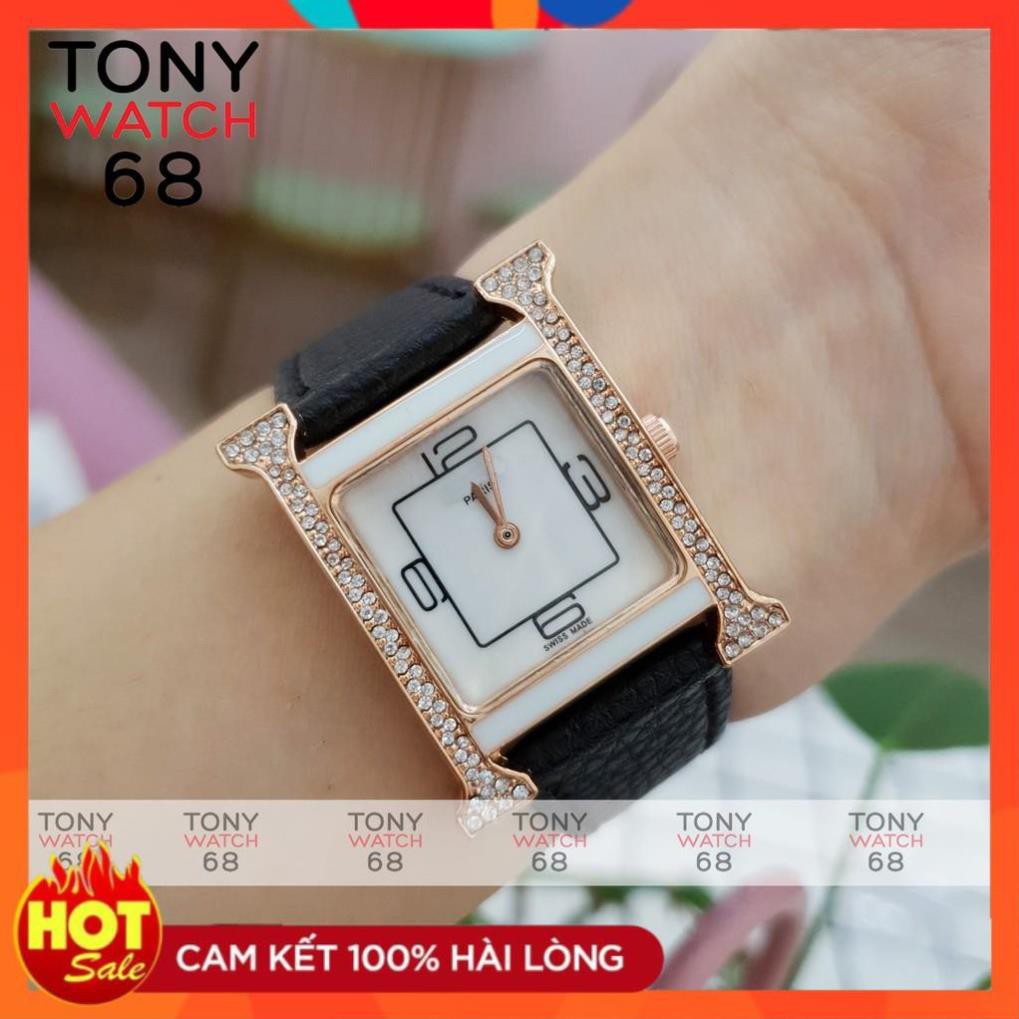 Đồng hồ nữ Winsley chữ H đẹp chính hãng dây da chống nước