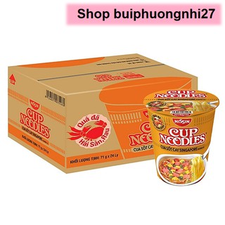 Thùng 24 ly mì cup noodles nissin cua sốt cay singapore 71g