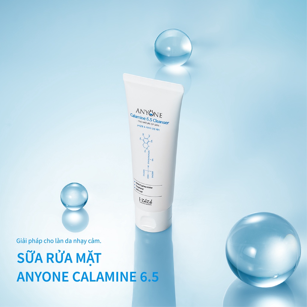 Sữa rửa mặt Izézé Anyone Calamine 6.5 hỗ trợ làm sạch hiệu quả cân bằng độ pH cho da 120ml