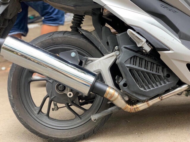 Trọn Bộ Lon Pô CBR luôn Cổ 2 Khúc 304 Gắn Vario, AB, Click