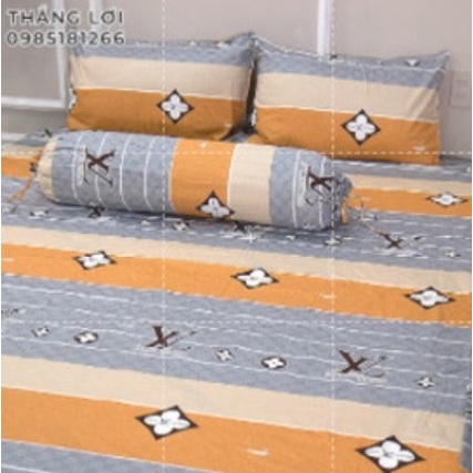 Drap Cotton 100% ga giường, chăn ga cao cấp chính hãng Mẫu C195 IN LOGO vệ sinh dễ dàng.
