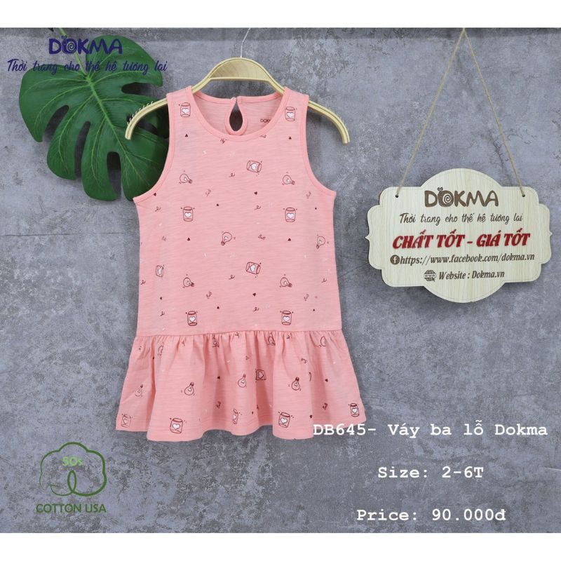 Váy ba lỗ cotton bé gái Dokma DB645 (2-6Y)