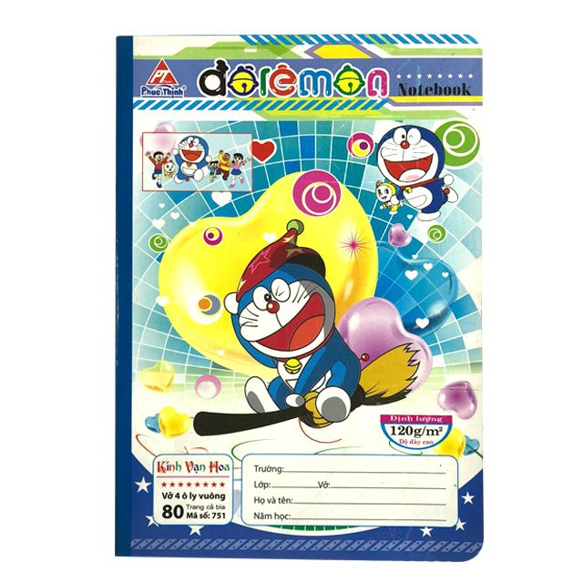 Vở Ô ly 80 Trang Kính Vạn Hoa Doraemon 8 Sao chống lóa mã số 751B