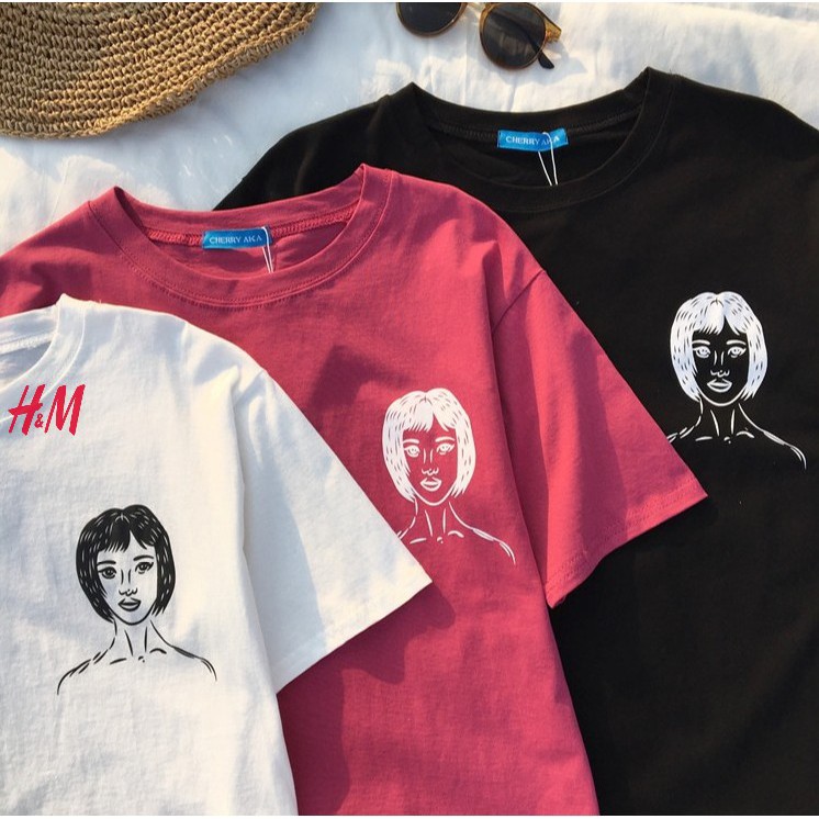 ÁO thun nữ in Mặt cô gái . | BigBuy360 - bigbuy360.vn