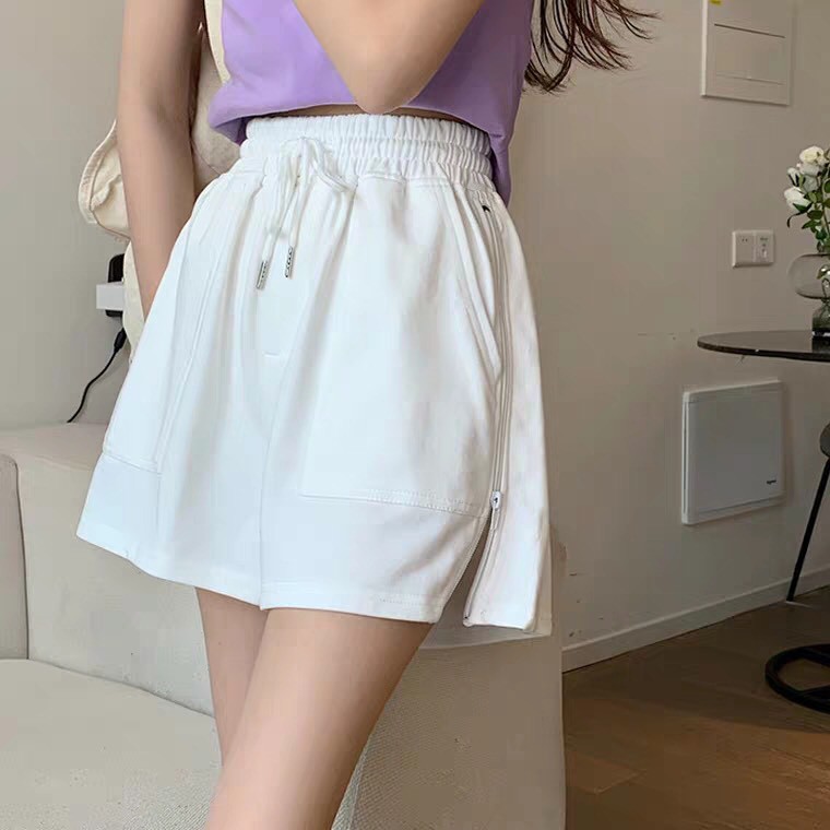 QUẦN ĐÙI KHOÁ KÉO BÊN HÔNG MẶC NHIỀU KIỂU HOT - QUẦN SOOC XẺ TÀ KÉO KHOÁ TÍM XÁM TRẮNG ĐEN BASIC