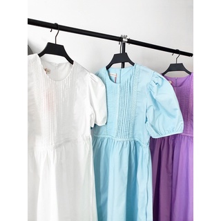 Đầm midi tay phồng line ngực AfterBefore