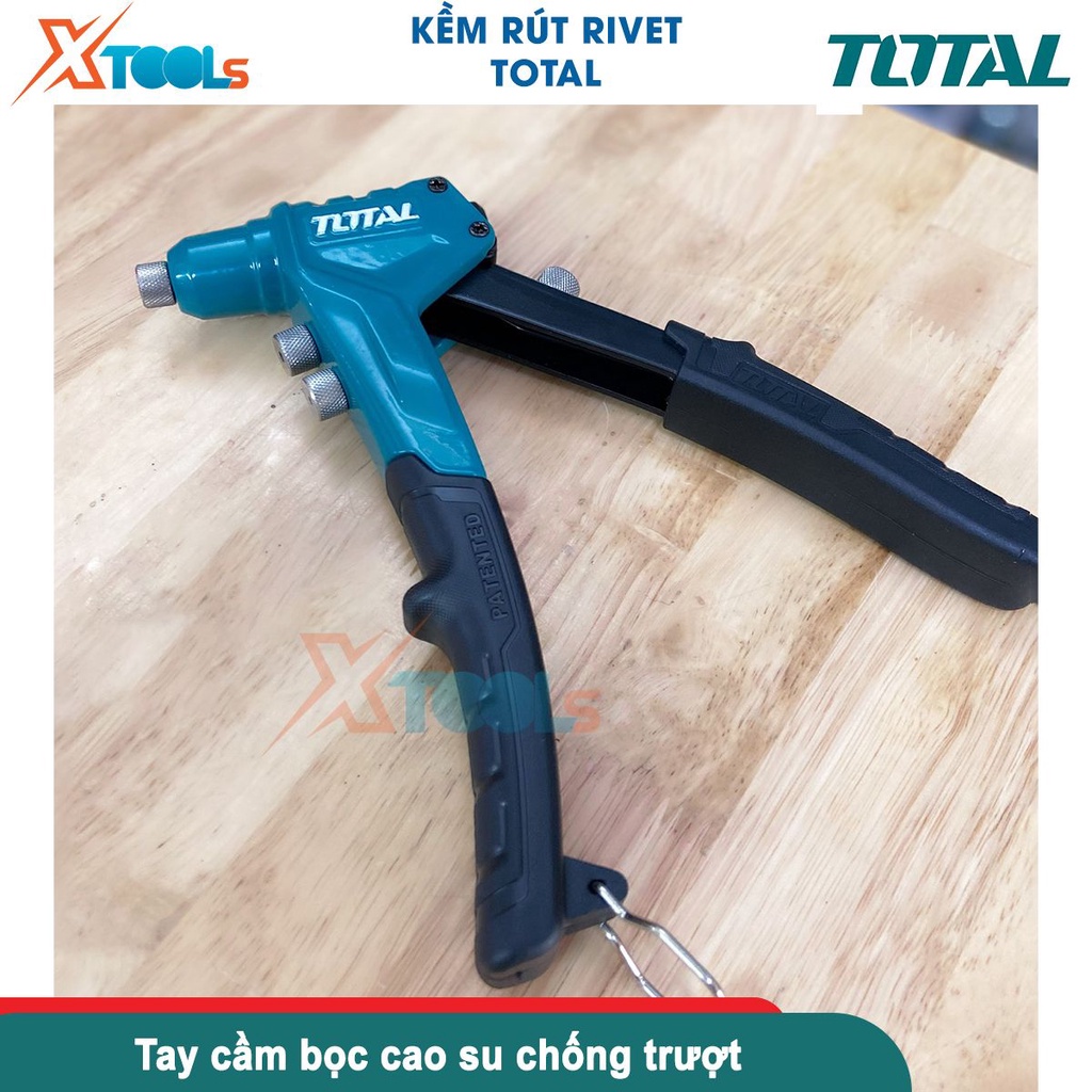 Kìm rút đinh tán Total THT32081 8inch(20cm) rive Φ2.4mm, 3.2mm, 4.0mm, 4.8mm kìm rút rive trợ lực [CHÍNH HÃNG][XTOOLS]
