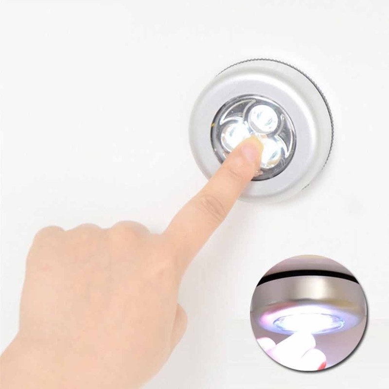 1 Đèn 3 LED Không Dây Chạy Bằng Pin Tự Dính Cảm Ứng Chạm Để Trang Trí Tủ