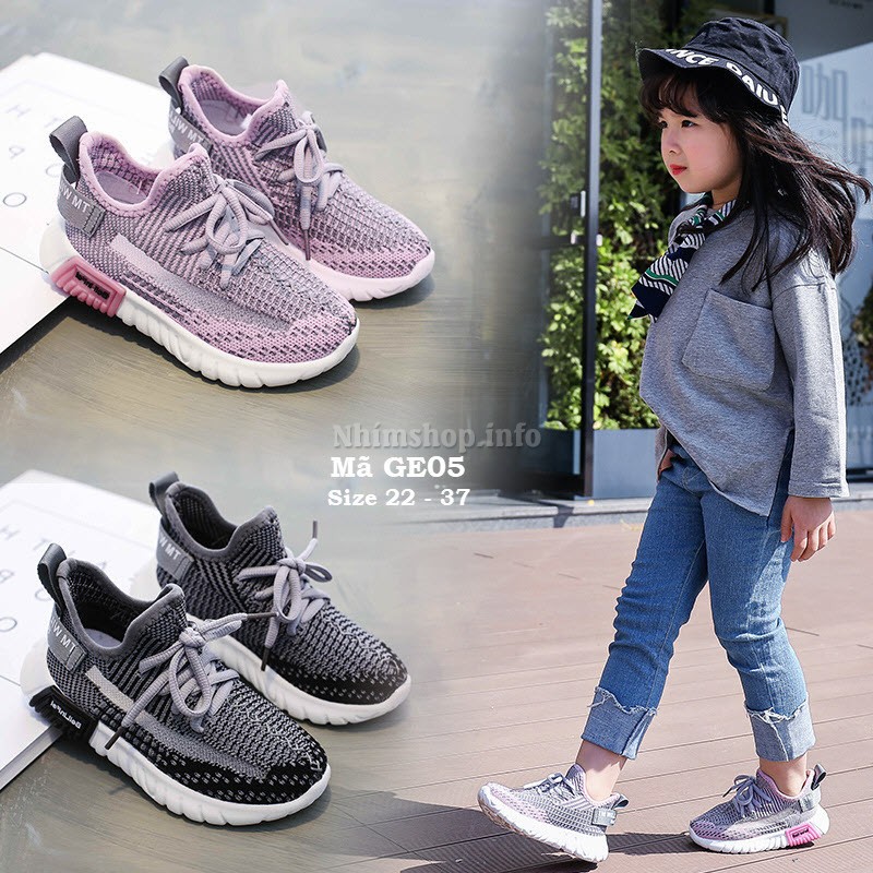 Giày thể thao cho bé trai và bé gái 1 - 12 tuổi buộc dây năng động GE05