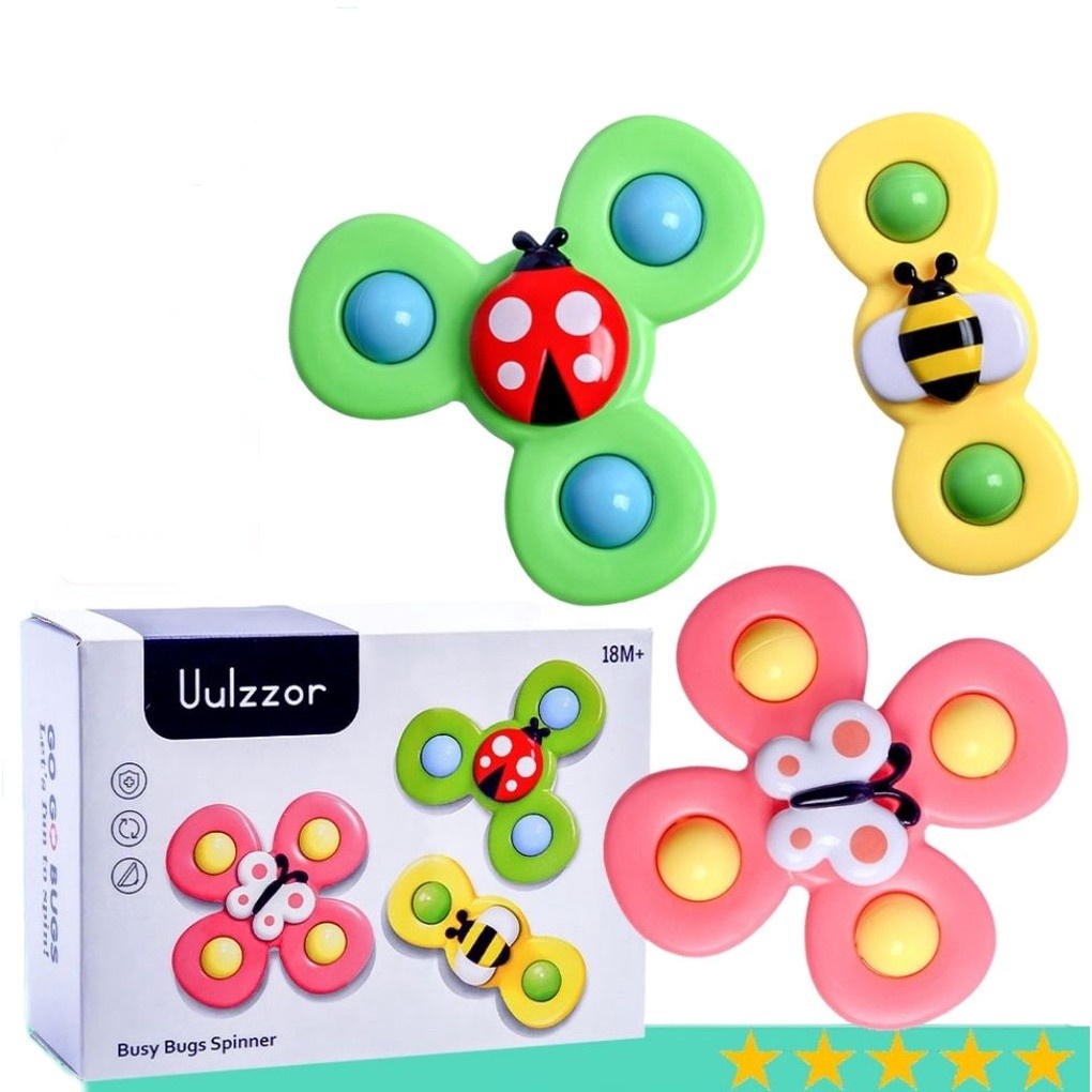Combo 3 con quay spinner dính tường, chong chóng quay vui nhộn an toàn cho bé