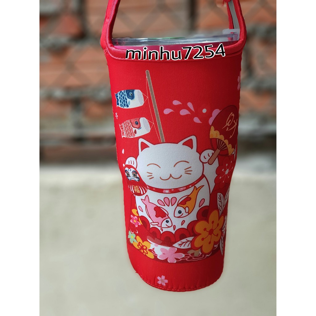 [HIẾM_MÈO THẦN TÀI] LY GIỮ NHIỆT MÈO MAY MẮN MANEKI NEKO 900ML