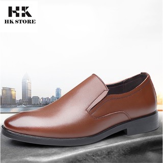 Giày tây nam da bò cao cấp mềm mại, kiểu dáng đơn giản nhưng rất lịch sự - bảo hành 12 tháng - hàng chính hãng HK.STORE