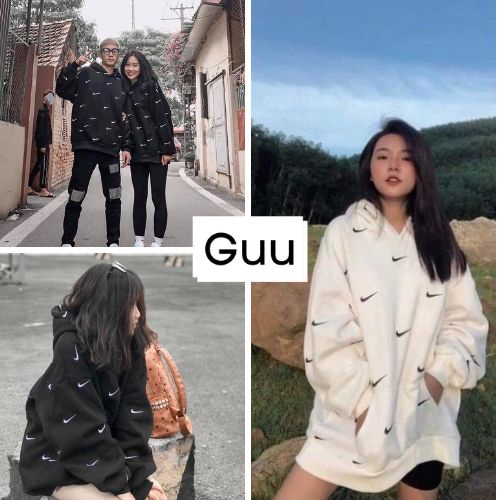 Áo hoodie nỉ bông in chữ NI full logo [FREESHIP] Áo nỉ nam nữ form thụng chất nỉ cotton dày dặn liền mũ 2 lớp GUU | BigBuy360 - bigbuy360.vn