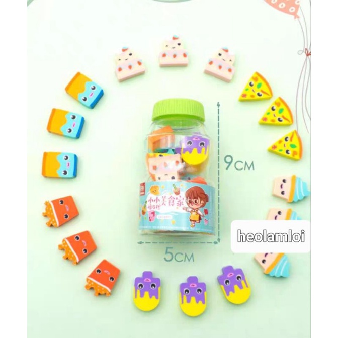 Hũ nhiều gôm lọ ước chủ đề đồ ăn size hũ 9cm mã QH-8571