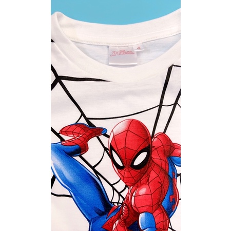 Áo thun cotton cộc tay Spiderman Người nhện cho bé