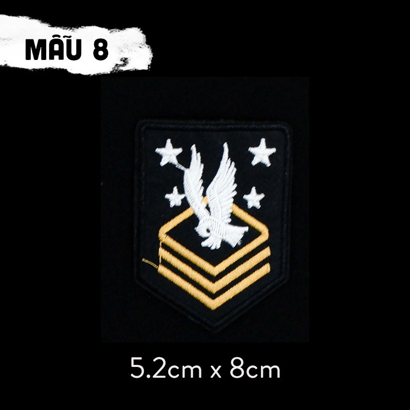 Sticker vải ủi/ Patch vải ủi lên quần áo biểu tượng quân đội, Army, Veteran ủi lên quần áo, balo,...