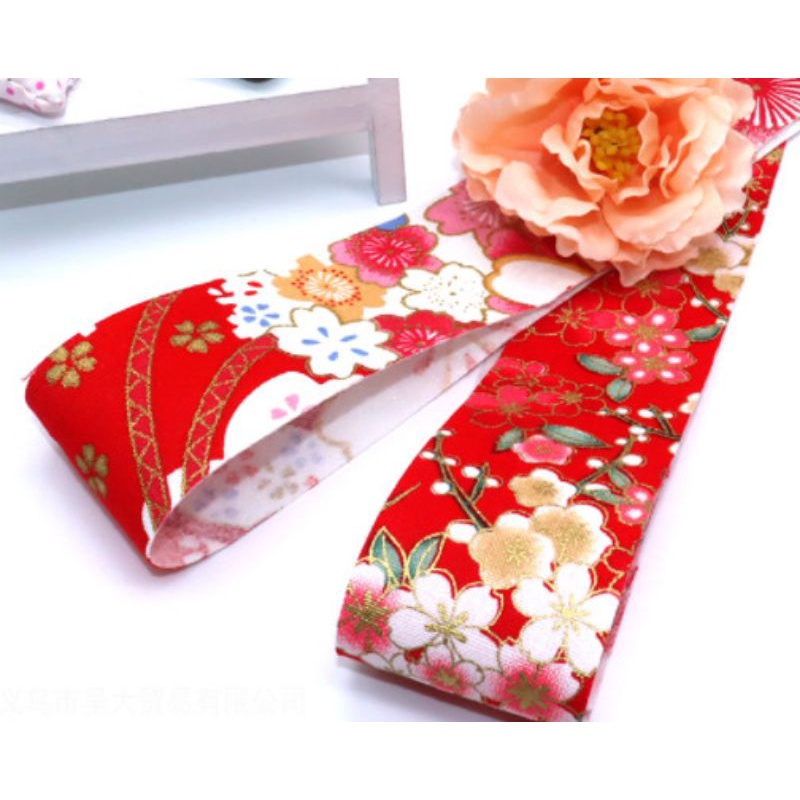 Ruy băng dải bông họa tiết cổ trang làm phụ kiện handmade