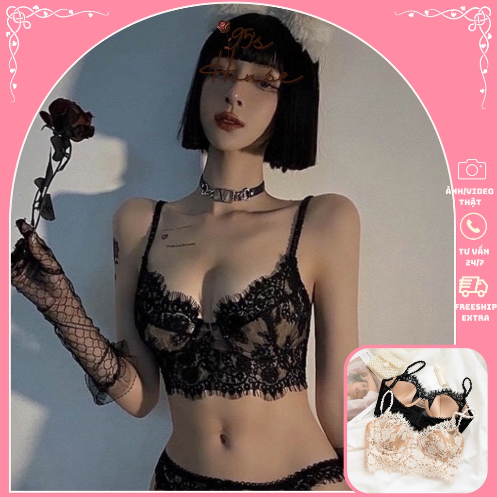 Áo Bra Ren Nữ Sexy Có Gọng Mút Mỏng, Bralette, Áo 2 Dây Nữ Bản To AB06 [95's House]