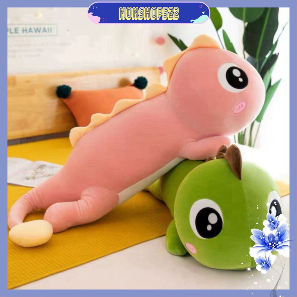 [ MÃ 522ĐCTEGR giảm 10% cho đơn 500K ] Gối Ôm Cho Bé, Gấu Bông Thằn Lằn Xanh, Hồng, Chất Liệu Cao Cấp, Mềm Mại