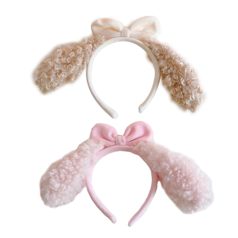 Băng Đô Cài Tóc Rửa Mặt / Trang Điểm / Trang Điểm Vải Bông Mềm Đính Nơ Hoạt Hình Đáng Yêu Không Trượt