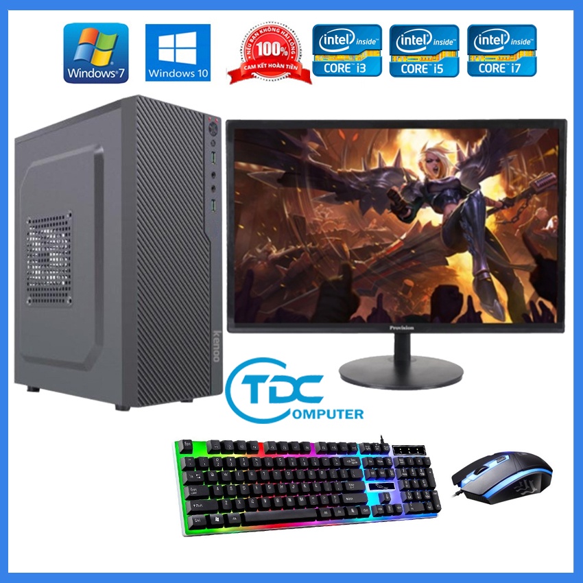 Bộ máy tính để bàn Max PC + Màn hình Provision 19 inch Cấu hình core i3, i5 i7 Ram 8GB, SSD 240GB + Quà Tặng