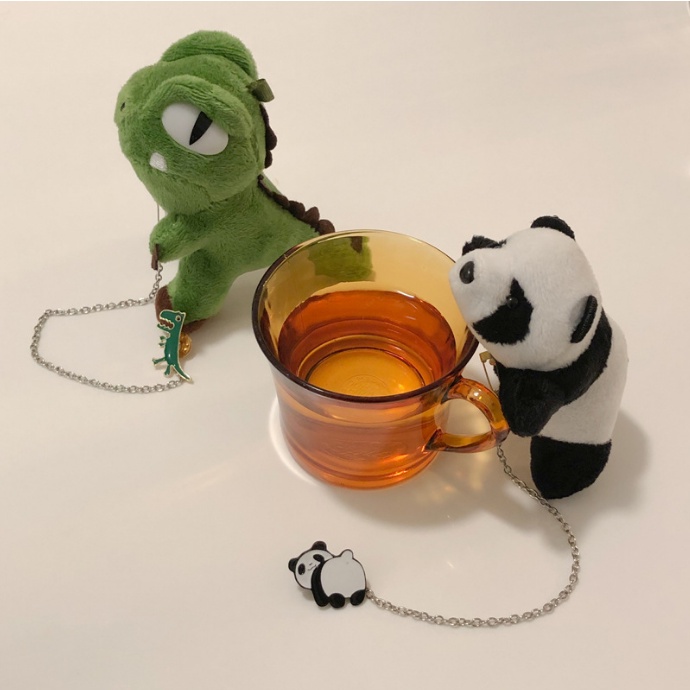 Ghim cài áo hình khủng long/ gấu trúc nhồi bông dễ thương thời trang