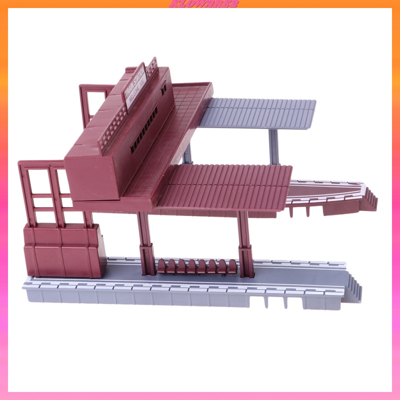 1:87 Scale Train Station Simulation Layout HO Gauge Building Model Diorama