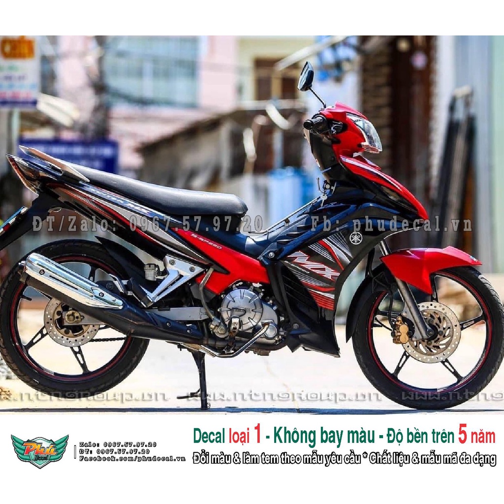 Tem rời xe Exciter 135 MX đỏ đen (A)