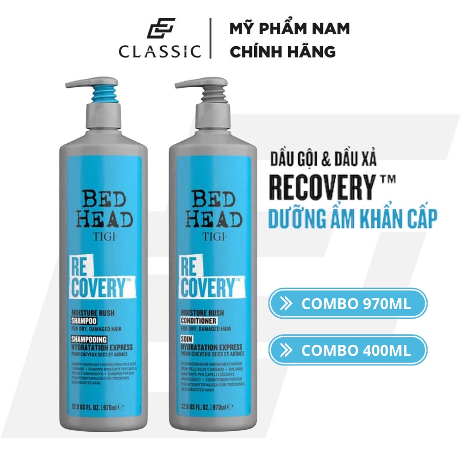 Bộ Dầu Gội Xả Dưỡng Ẩm Tigi Xanh Recovery 970ml