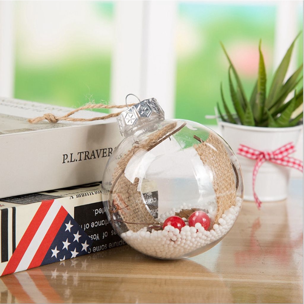 EXPEN Cute Christmas Pendant Filling Berry Home Decoration Xmas Tree Ornaments Transparent Hollow Crafts Hanging Ball Festival Gift Multi-Style Decorative Balls