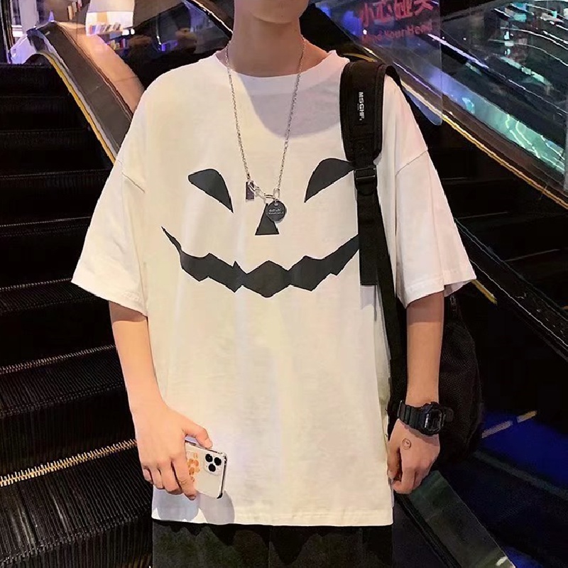 Áo Thun Tay Ngắn Dáng Rộng Cỡ Lớn In Hoạt Hình Kiểu Hip-Hop Đường Phố Nhật Bản Cá Tính Cho Nam