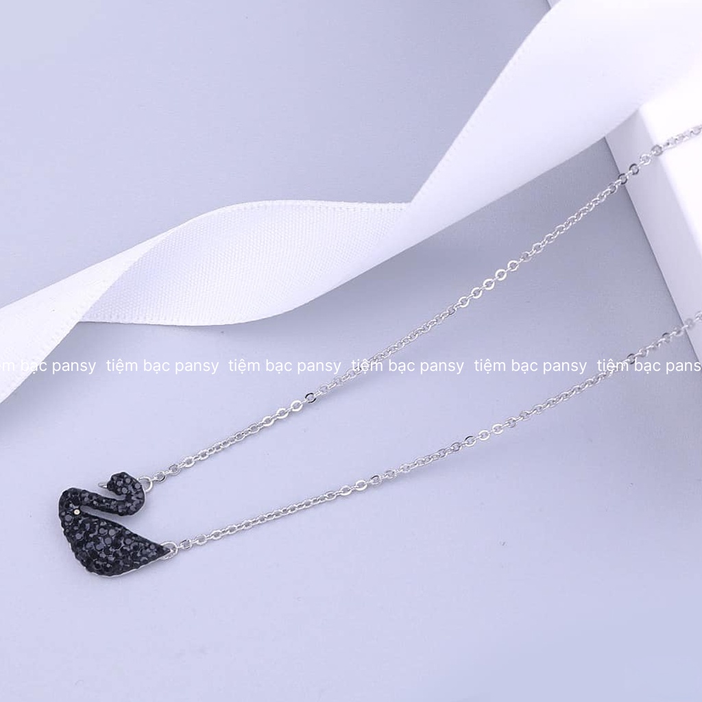 Dây chuyền bạc nữ PANSY mặt thiên nga nạm đá duyên dáng - Vòng cổ bạc đẹp cao cấp