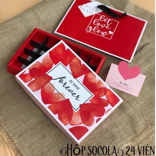 Hộp socola 24 viên Bemine forever tim đỏ