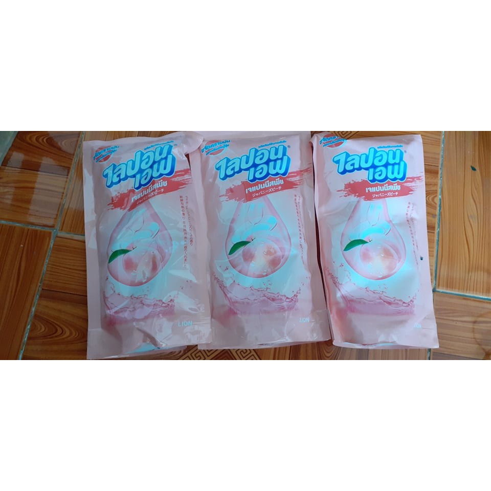 [Combo 3 túi] Nước rửa bát túi LIPON Thái Lan không mùi/tinh chất trái đào, dầu rửa chén đĩa ly đậm đặc LION
