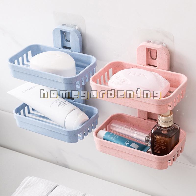Giá đỡ xà phòng hai tầng gắn tường không cần đục lỗ