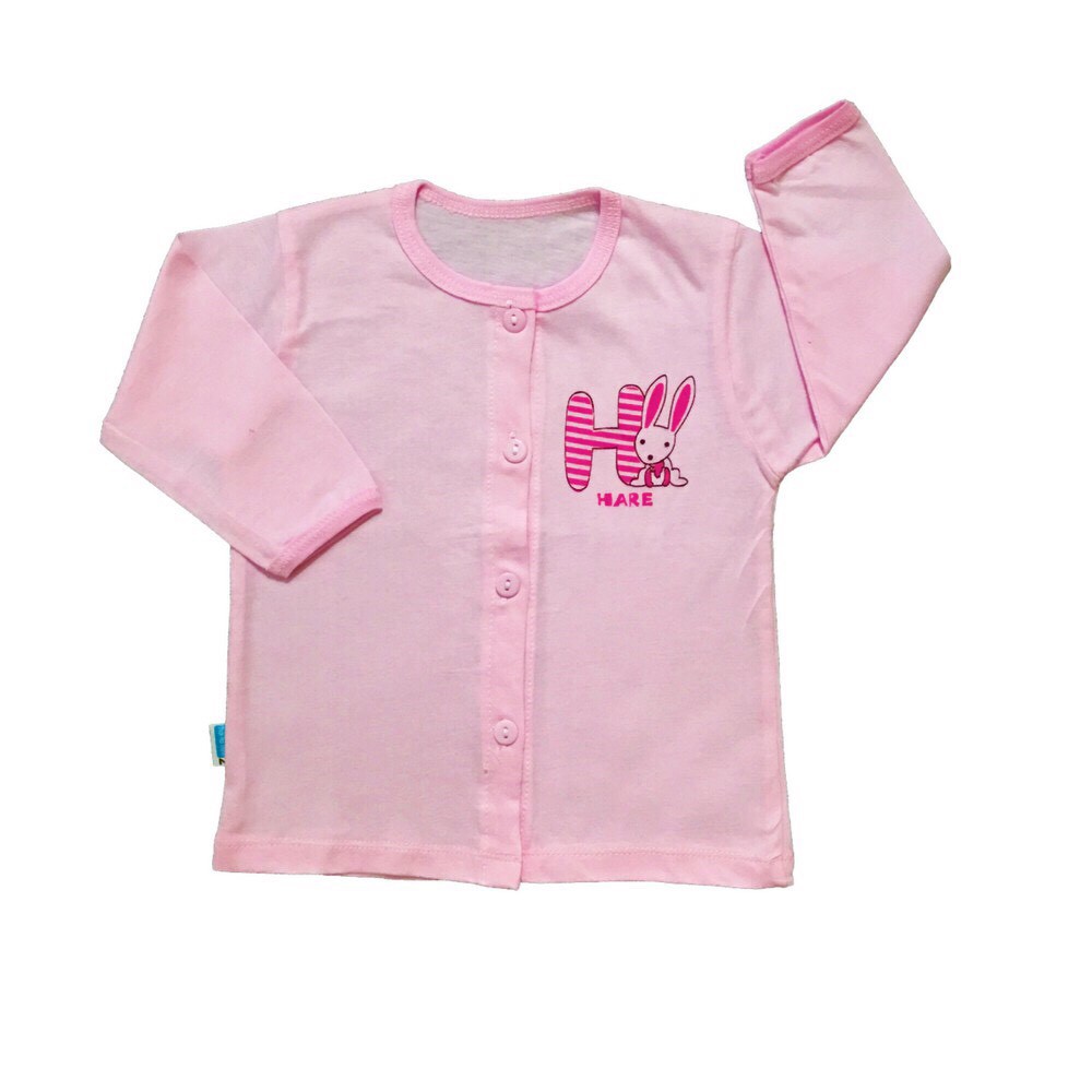 Combo 10 áo sơ sinh cotton Màu Tay dài cài nút giữa Thái Hà Thịnh- size 1-5 cho bé sơ sinh-12kg