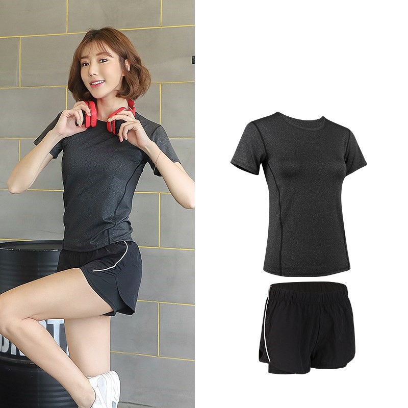 [MẪU MỚI 2021] Set Bộ Quần Đùi short Áo thun Thể Thao Nữ Sanker II (Đồ Tập Gym, Yoga) - Hàng Nội địa Trung