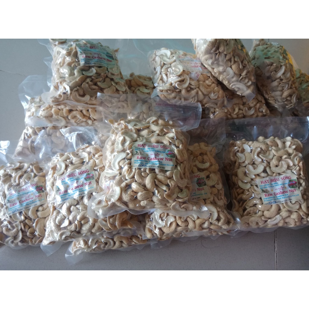 500g Hạt điều tươi nhân trắng (hạt điều nấu sữa), làm bánh Loại Vỡ đôi - Raw Cashew