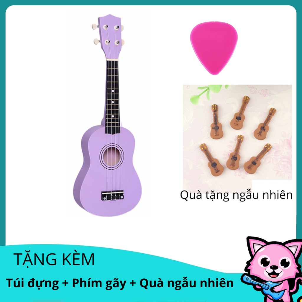 ĐÀN UKULELE SOPRANO  GỖ CAO CẤP  ( TẶNG KÈM PHỤ KIỆN  VÀ STICKER NGẪU NHIÊN DỄ THƯƠNG ).