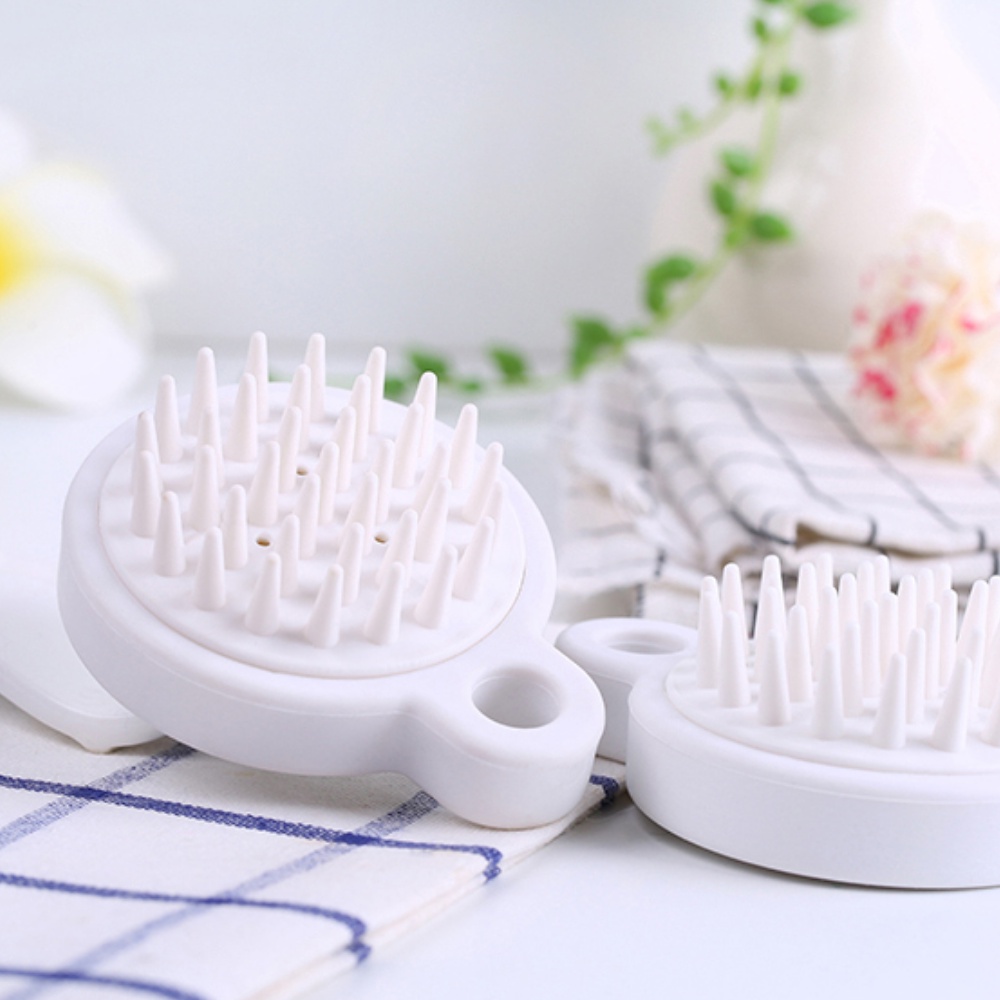 Lược Gội Đầu Muji Xuất Nhật Silicon Massage Đầu Giảm Stress Rụng tóc Kích Thích Mọc Tóc VECOM