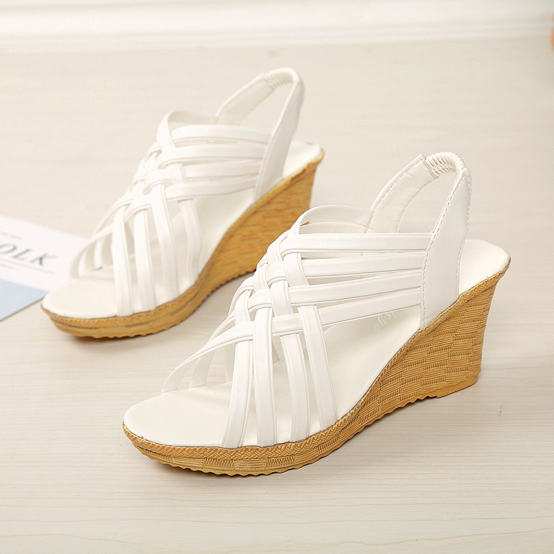 Giày sandal đế xuồng thiết kế rỗng thời trang trẻ trung cho nữ