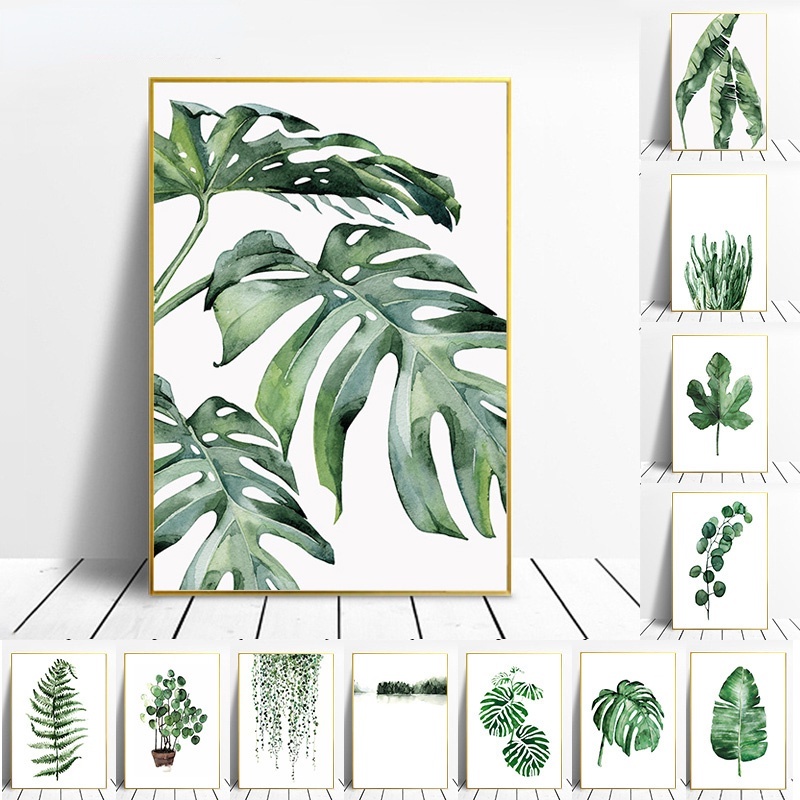 Phong Cách Scandinavia Cây Poster Lá Xanh Hình Ảnh Trang Trí Nghệ Thuật Treo Tường Hiện Đại Tranh Nội Thất Cho Phòng Khách Trang Trí Nhà